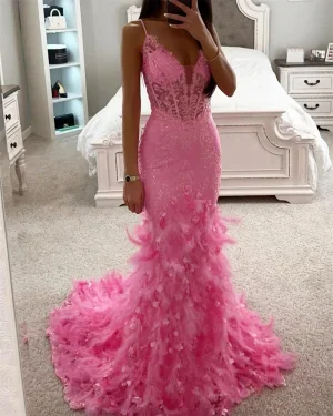 Sexy Suspender Pink Mopping Dress