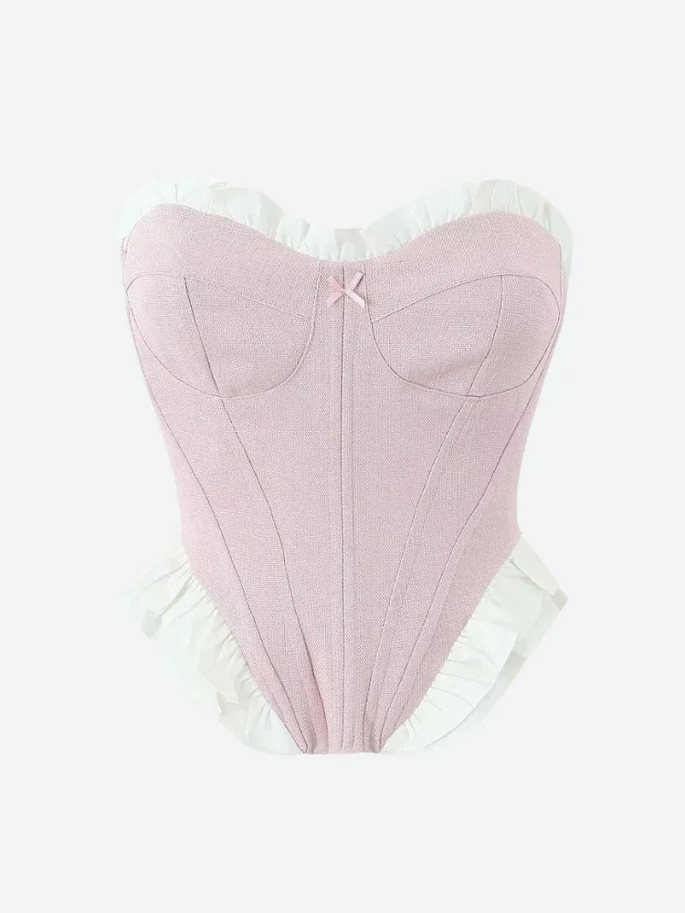 Brownm Pink Corset Top