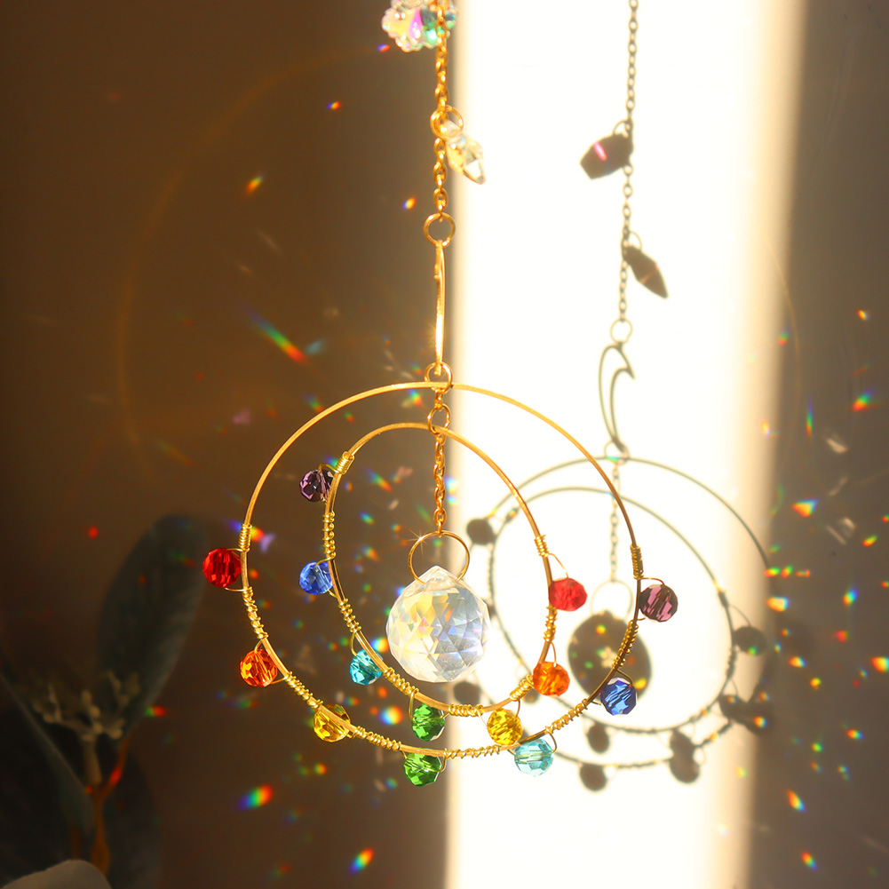 

Moon Circle Colorful Beads - Art Crystal Suncatcher, 501 Original