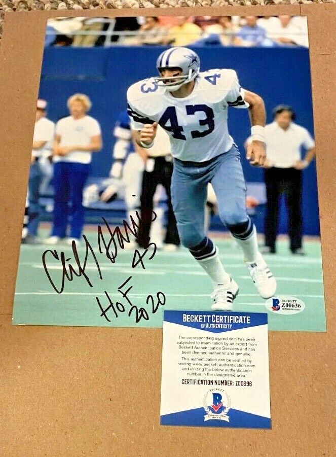 CLIFF HARRIS SIGNED DALLAS COWBOYS 8X10 Photo Poster painting W/HOF2020 BECKETT CERTIFIED #5