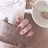Qinice 24Pcs/Set Milkshake Diamond Lattice Wearing False Nails Tips Fall Winter Adhesive Fake Nails Removable French Press on Nail Art