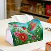 (24cm)Diamond Art Tissue Box Cover DIY PU Desktop Organizer Large(Bird)