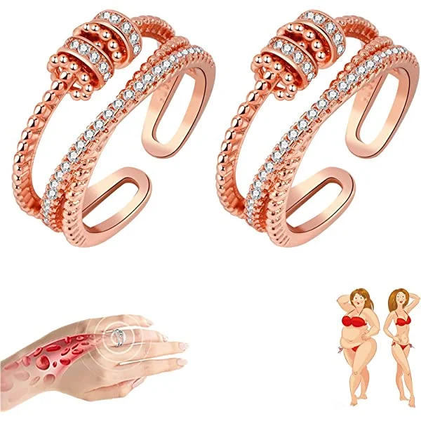 JANSIO Threanic Triple-Spin Ring, Feelief Zirconica Triple Fidget Ring, Threanic Triple-Spin Ring, to My Daughter Fidget Anti Anxiety Ring, Self Soothing Ring. (3 Color)