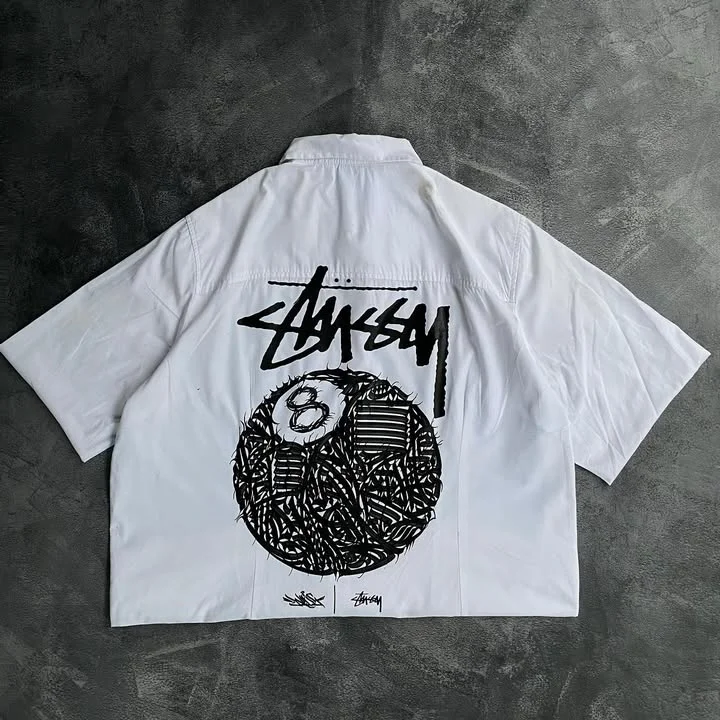 White Rattan Billiards Print Shirt