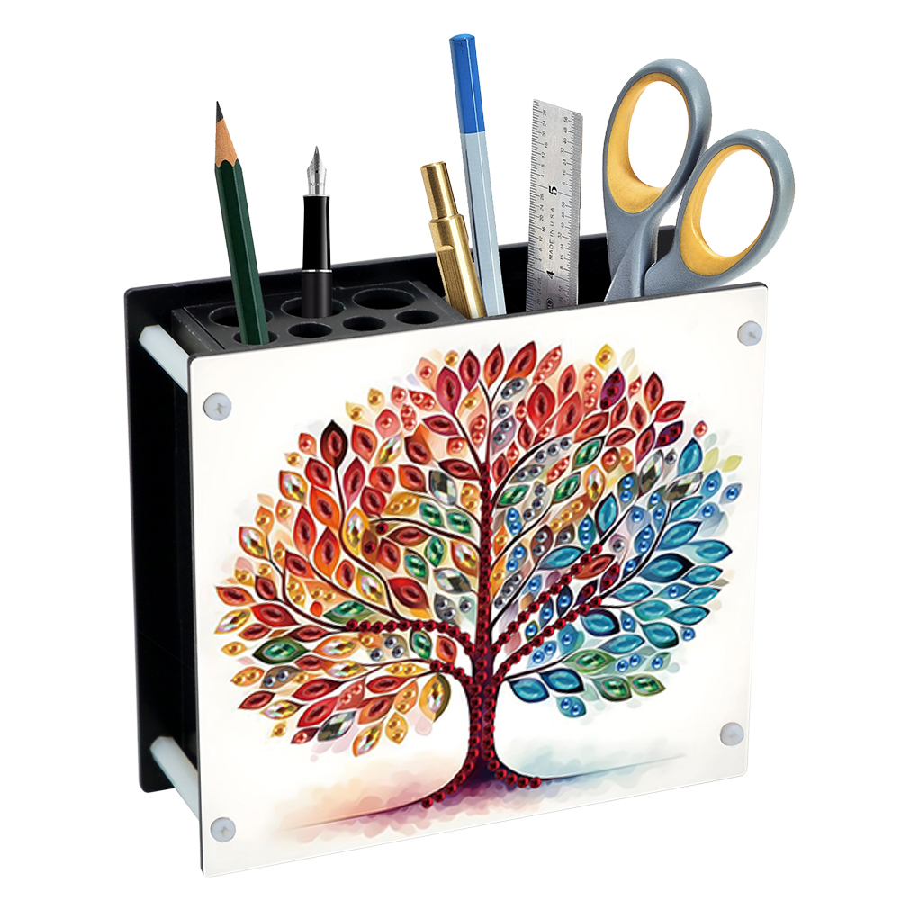 Acrylic Special Shaped DIY Diamond Painting Pencil Holder Organizer (Tree)