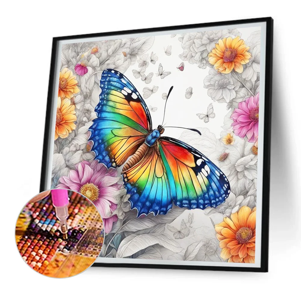 Diamond Painting - Full Round Drill - Butterfly(Canvas|30*30cm)