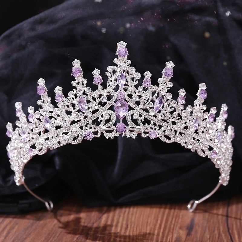 Baroque Style Crown Alloy Inlay Rhinestones Crown 1 Piece