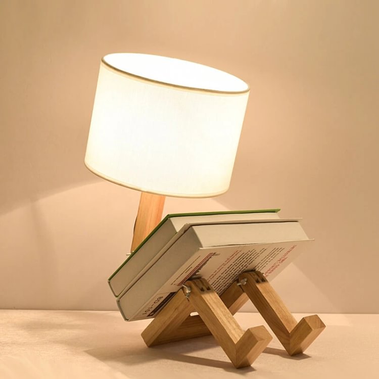 Creative Wooden Robot Table Lamp