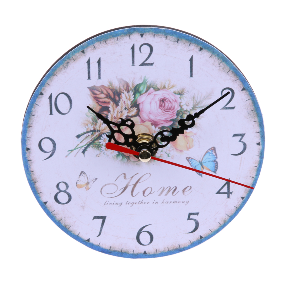 

Vintage Wooden Wall Clock Large Shabby Chic Rustic Kitchen Home Antique, Square 2, 501 Original