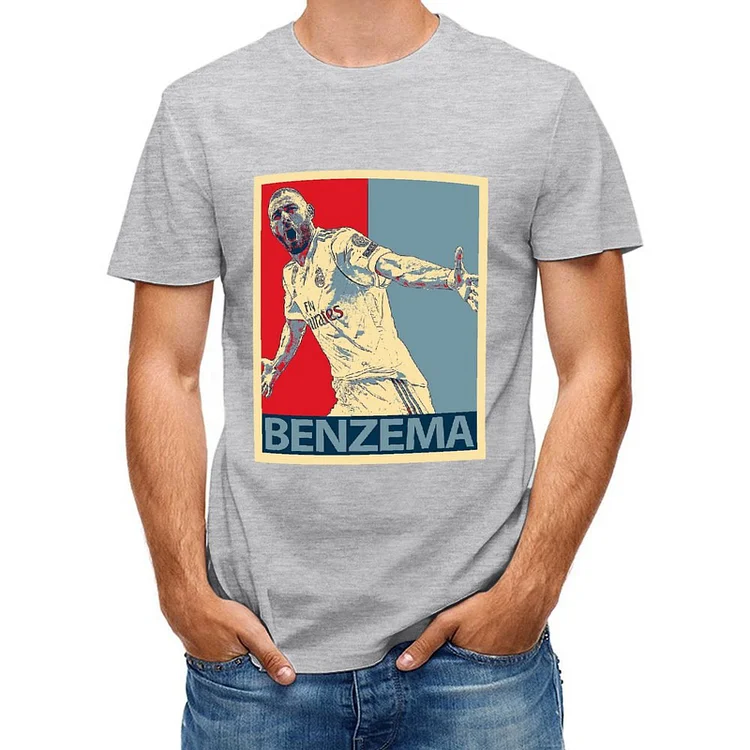 Karim Benzema Inspired Portrait Poster Short Sleeve T-Shirt