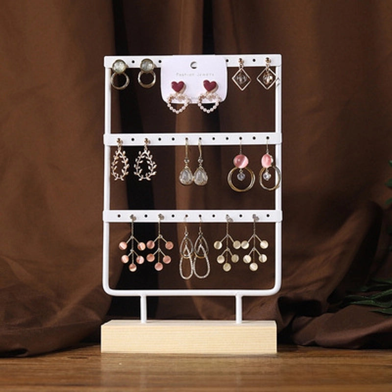 Hot Selling Jewelry Rack Earrings Display Stand Removable Wooden Bottom Earrings Jewelry Earrings Storage Rack