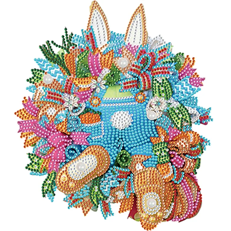 Partial Drills Special-shaped Drill Diamond Painting - Easter Bunny Wreath - 30*30cm