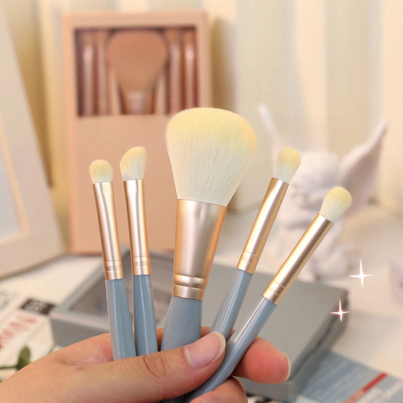 Makeup Brush With Mirror Suit Full Set Of Super Soft Hair A Set Of Boxed Loose Powder Eye Shadow Brush Set Portable Small Set