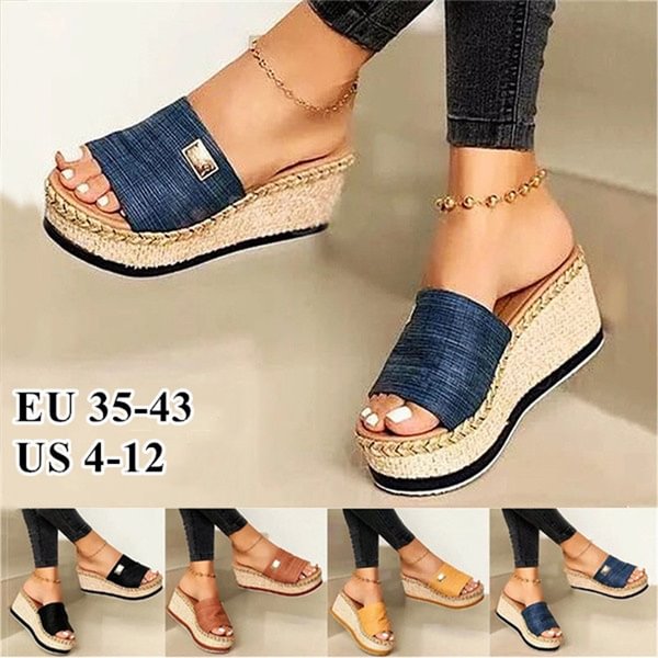 Summer Women Wedge Slippers Platform Flip Flops Soft Comfortable New Casual Shoes Outdoor Beach Sandals Ladies Slides - Life is Beautiful for You - SheChoic