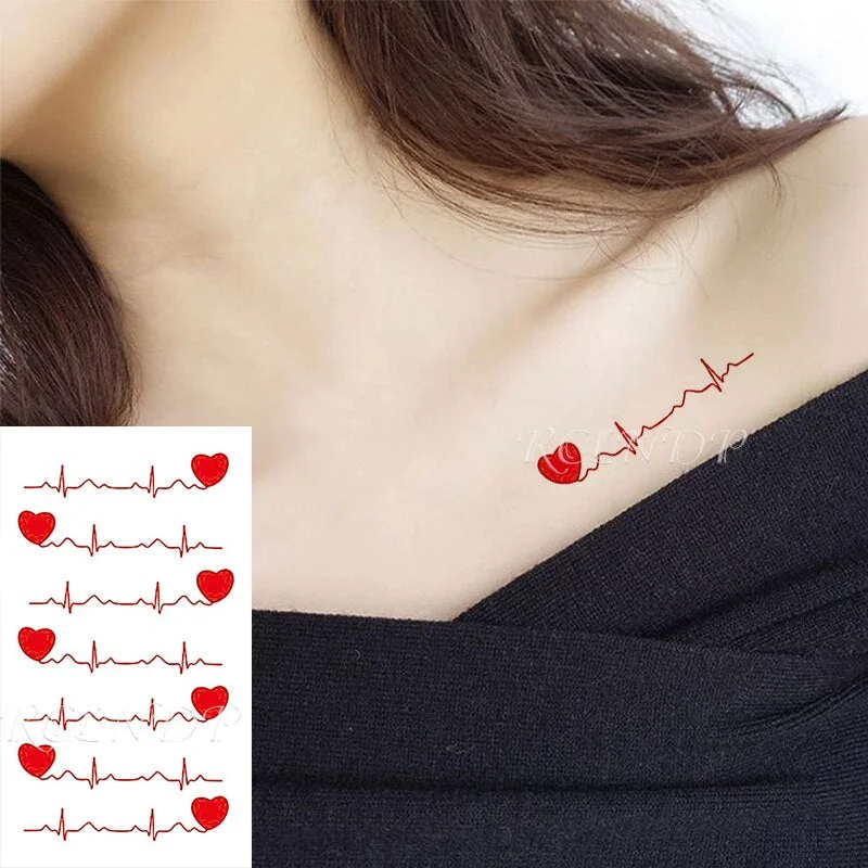 Waterproof Temporary Tattoo Sticker Cross Love Heart Diamond Lighting Small Art Tatto Flash Tatoo Fake Tattoos for Men Women