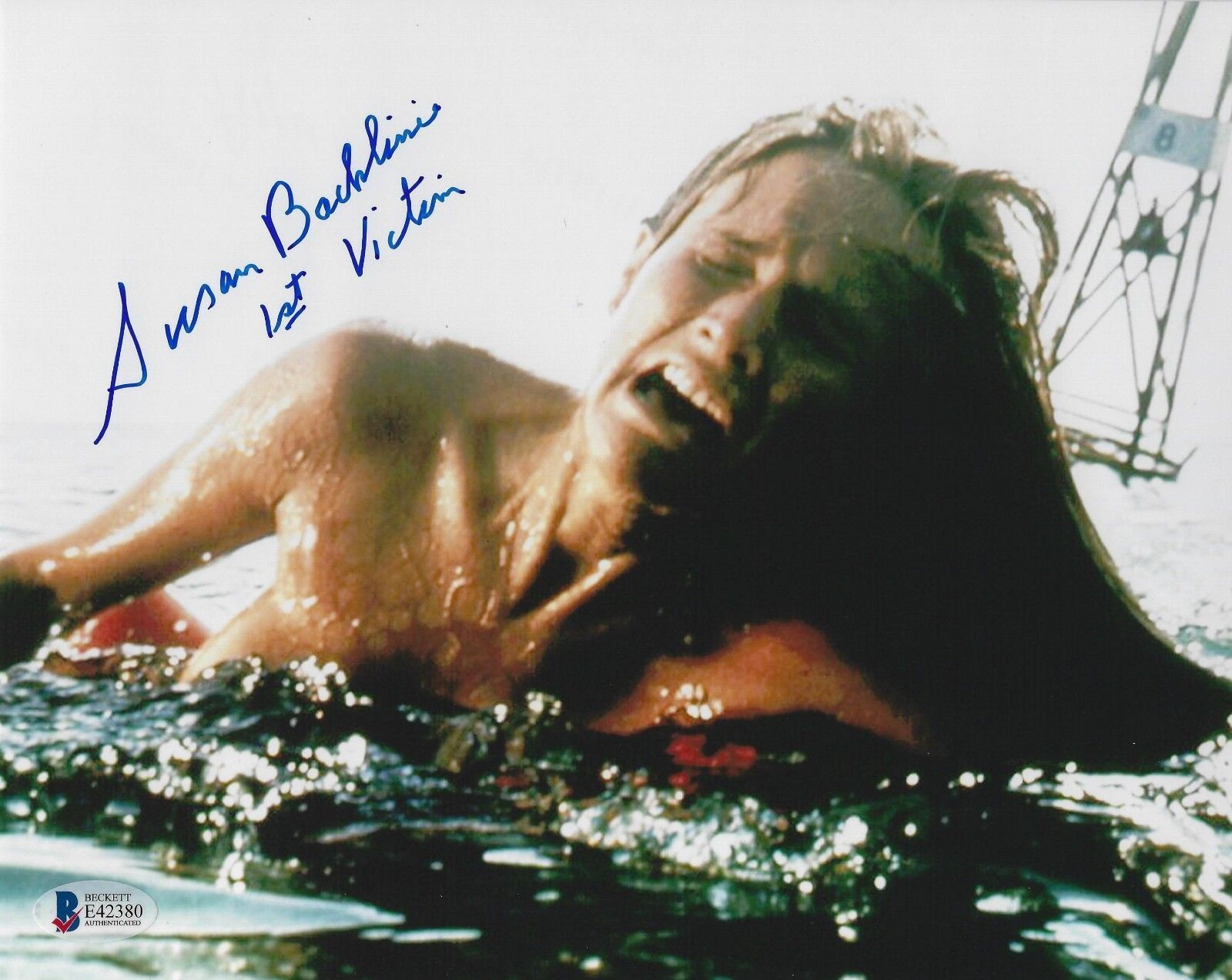 Susan Backlinie Signed JAWS 8x10 Photo Poster painting BAS COA Shark Victim Picture Autograph 1