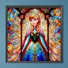 Anna Stained Glass Full DIY 5D Round Drill Diamond Painting Kit for Adults/Beginners Home Decor Diamond Dots Paintings Picture Arts Craft 40x40cm
