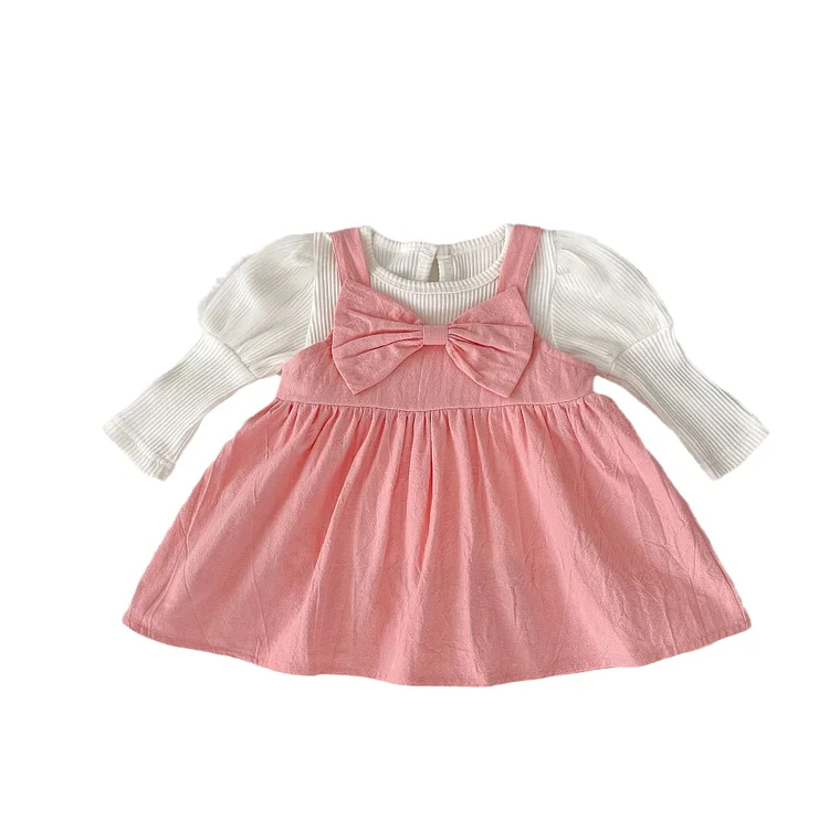 Baby Girl Long Sleeve White Pink 2 PCS Romper
