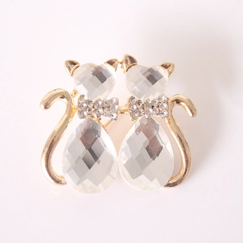 Spot Fashion High-end Gifts Korean Style Corsage Jewelry Shiny Rhinestone Crystal Bauhinia Flower Women Ring Brooch