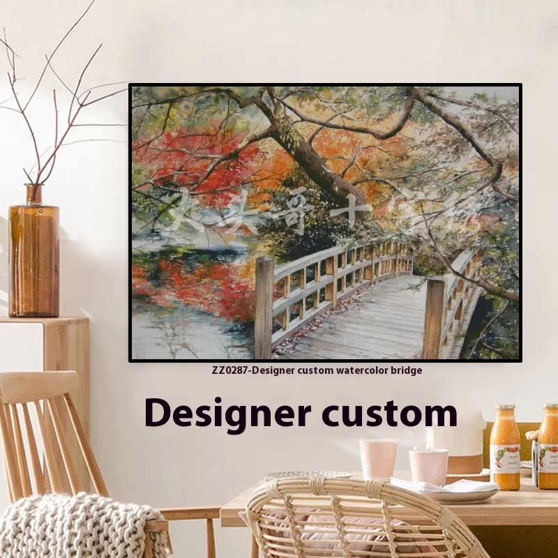 1set DIY Printed Cross Stitch Kit 【ZZ0287- Designer Customized Water Color Bridge】printed (stamped) cross-stitch Painting Fairy Cross Stitch