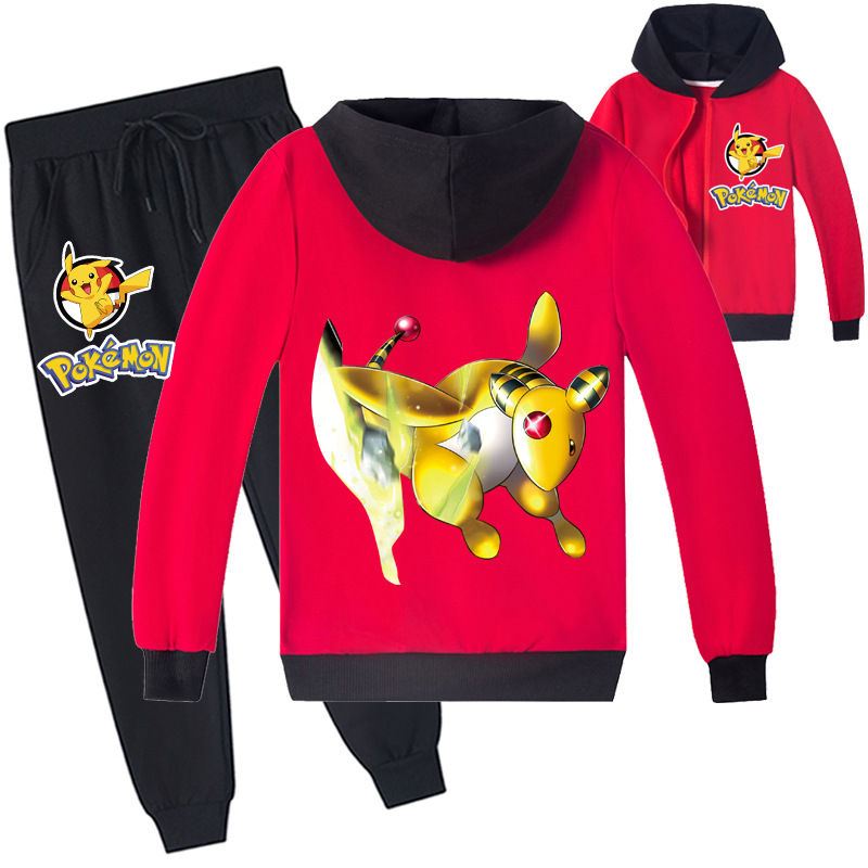 Mayoulove Pokémon Tracksuit Set - Perfect for Boys and Girls who Love Pikachu and Ash - Soft and Comfortable Fabric - - Available in All Sizes and Colors - Order Now!-Mayoulove
