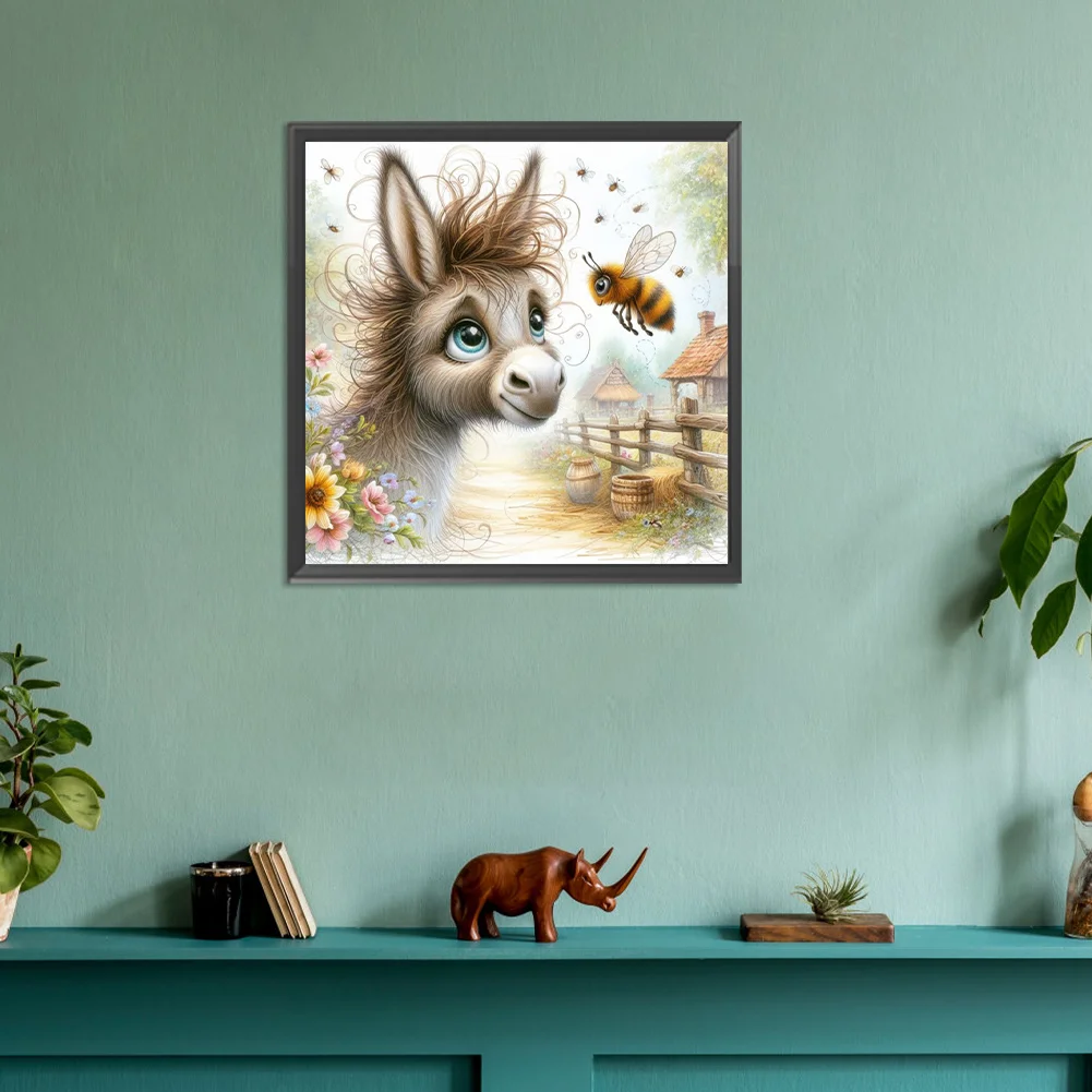 Diamond Painting - Full Round Drill - Donkey(Canvas|30*30cm)