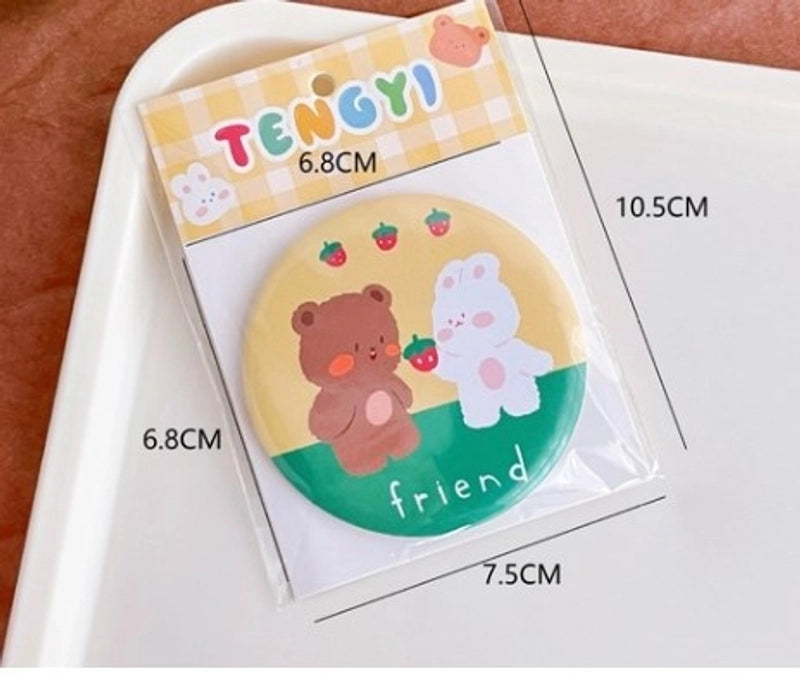 Cute Cartoon Plastic Glass Mirror 1 Piece