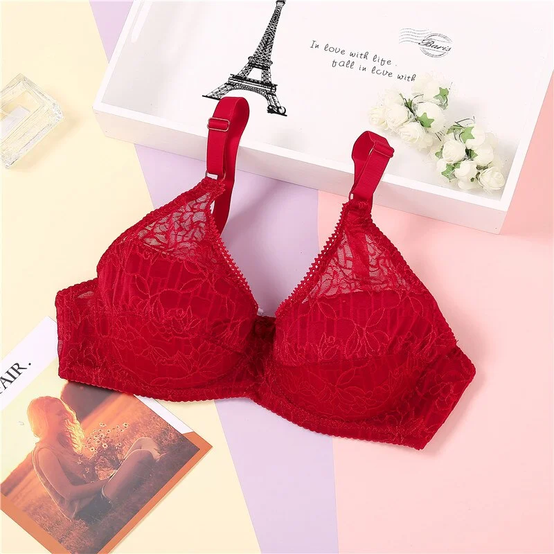 FINETOO Summer Ultrathin Lace Bra Sexy Bras For Women Plus Size Bra Female Lingerie C D Cup Large Size Brassiere Lady Underwear