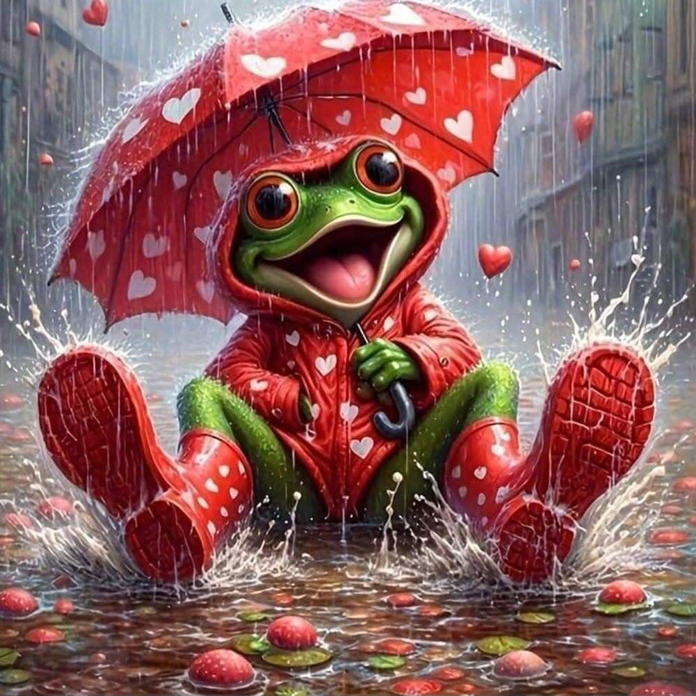 Raincoat Frog 30*30cm(canvas) full round drill diamond painting
