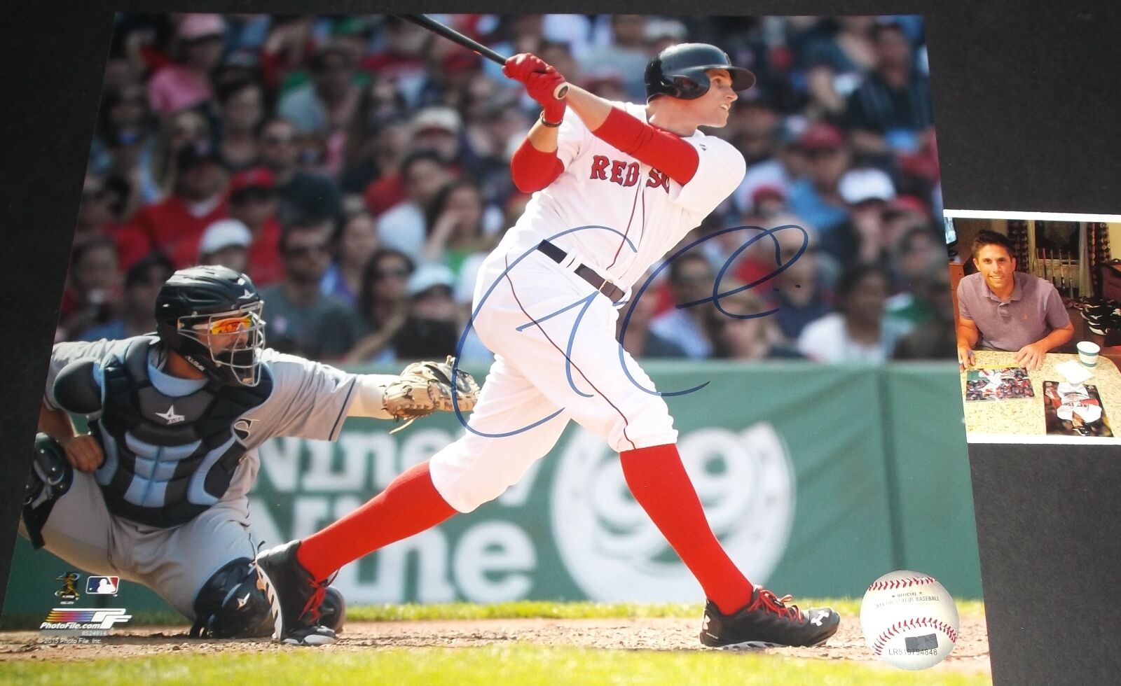 Garin Cecchini Boston Red Sox Autographed Signed 8x10 Picture 1st MLB Hit A1