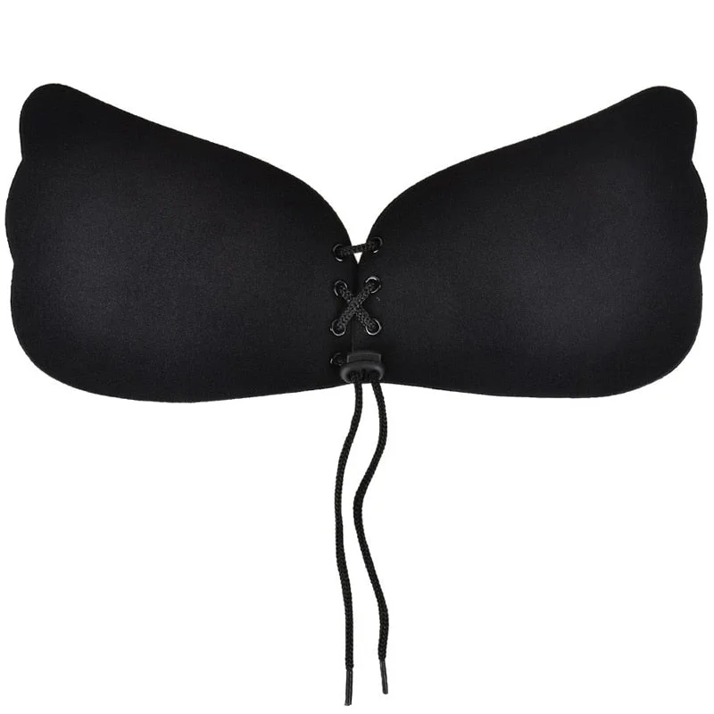 DERUILADY Sexy Lingerie Invisible Silicone Sticky Bra Strapless Backless Self Adhesive Bralette Push Up Fly Bras For Women