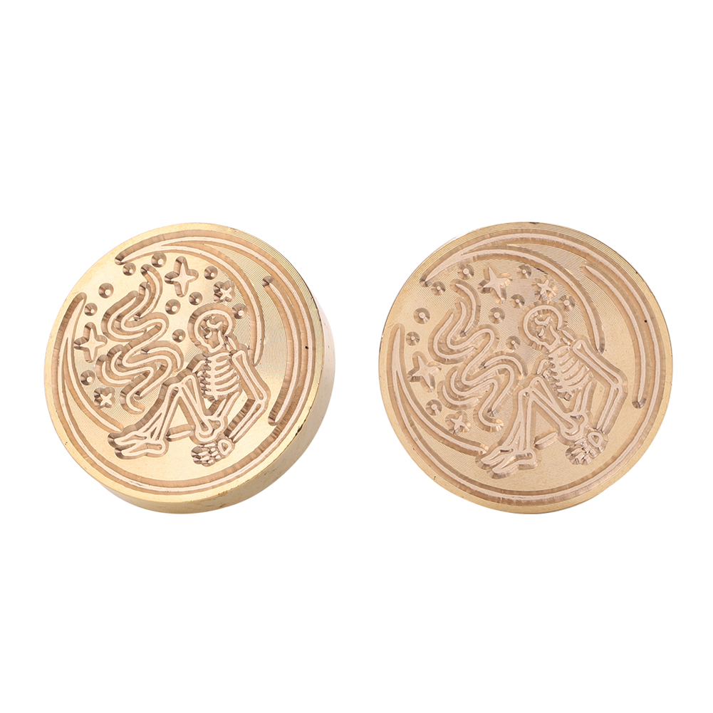 

30mm Skull Round Fire Lacquer Seal Wax Head - Wax Seal Stamp, 501 Original