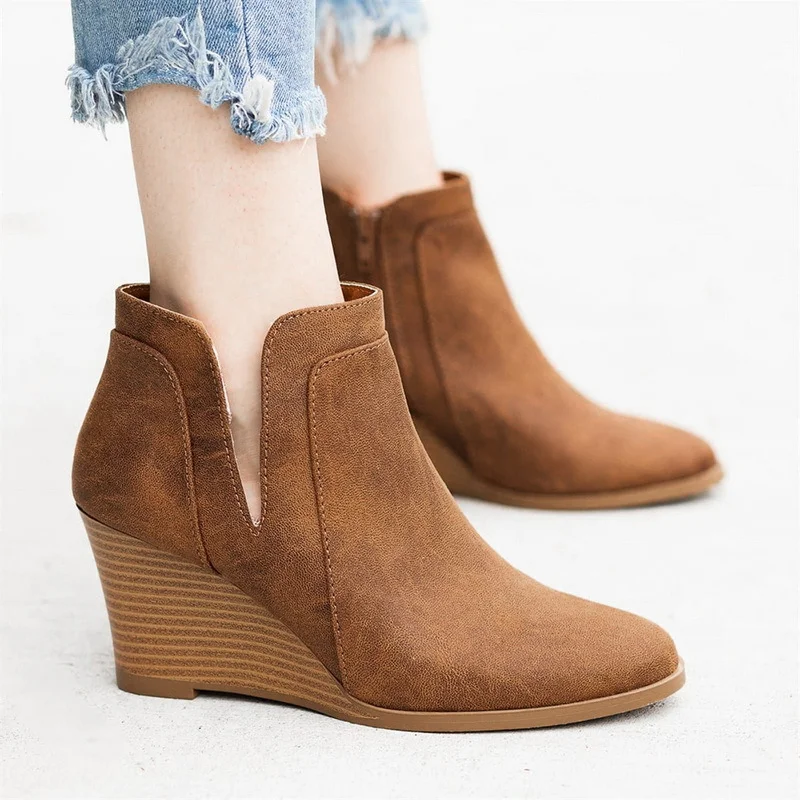 Women's ankle low heel ankle boots