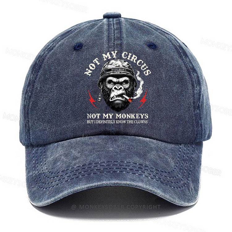 Not My Circus Not My Monkeys But I Definitely Know The Clowns Washed Baseball Caps