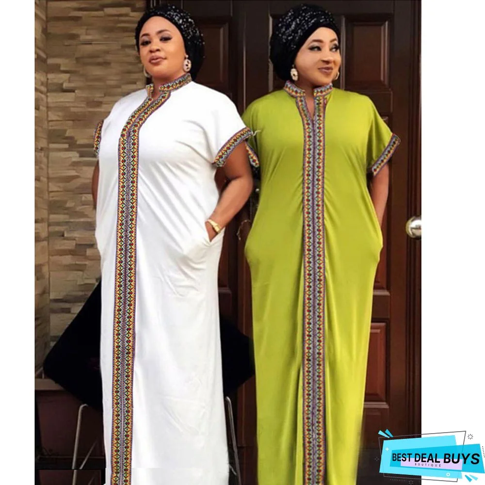 Collar Knitted Color Long Straight Skirt Loose Dress