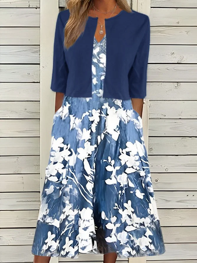 Women's A Line Dress Midi Dress Two-Piece Set Floral Print Spring Summer Casual Modern