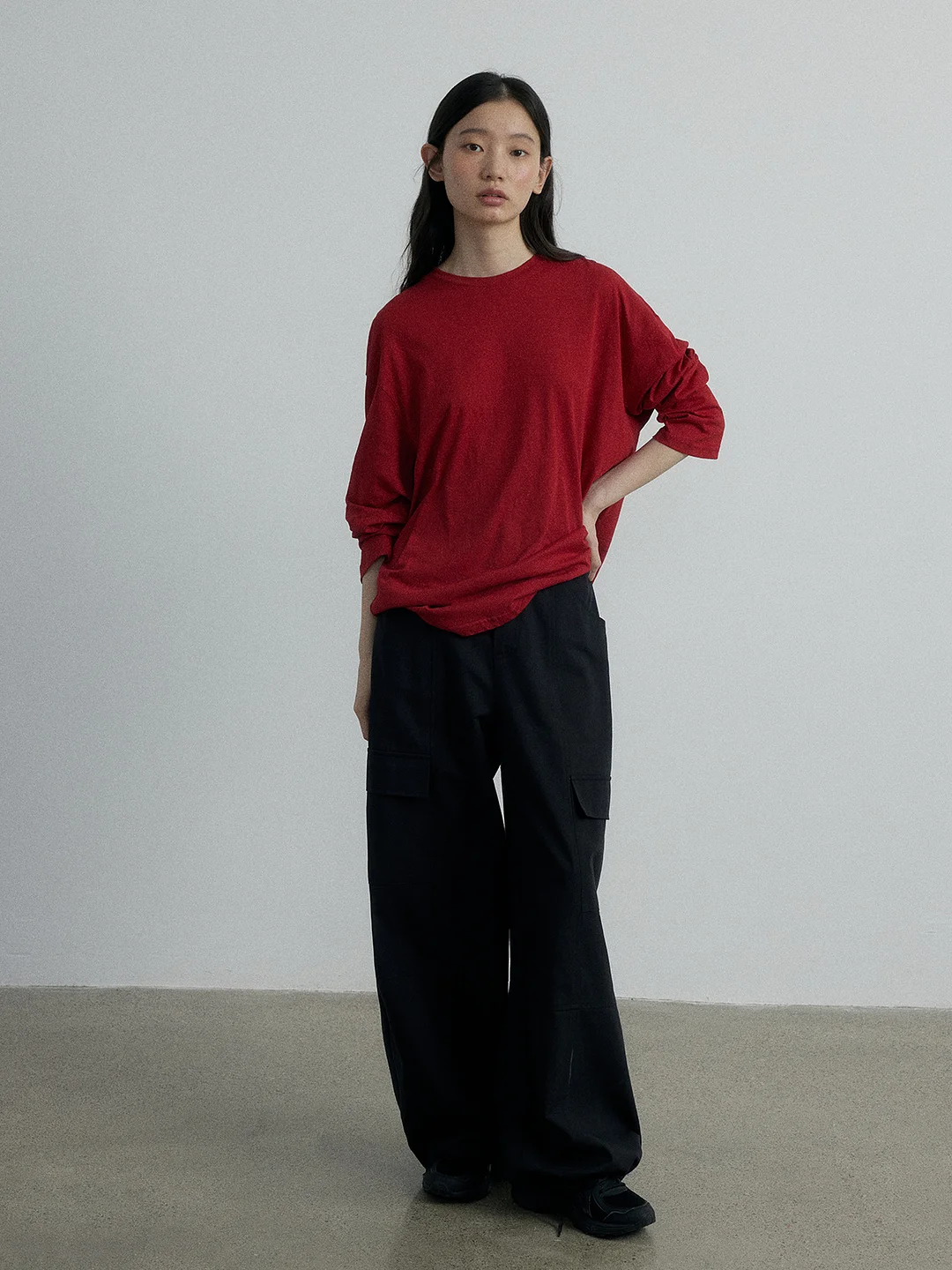 Woherb [Daihe] Autumn New Leisure Day Silk Cotton Rubber Tendon Waist Stick Bag Temperament Versatile Overalls Pants Female H7108-Outfit Ideas