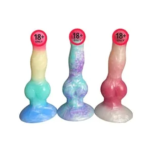 Knot Silicone Dildo, Dragon Monster Alien Dildo, Colorful Rainbow ...