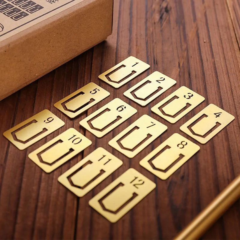 Brass Bookmark With Numbers-Himinee.com