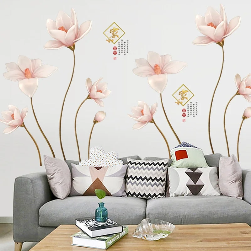 120*130cm Rich Flower Wall Stickers Large Size Beautiful Flower Art Wall Decals Chinese Style Home Decor for Bedroom Removable