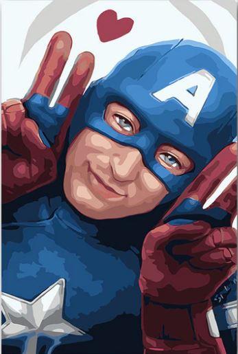 

Spiderwee Captain America – Paint By Numbers - 40*50CM, 501 Original
