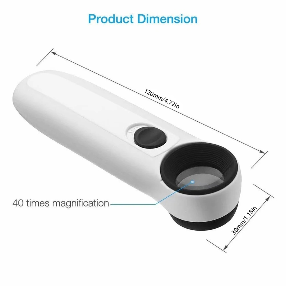 Likron Watches 40x LED Illuminated Handheld Magnifier Loupe