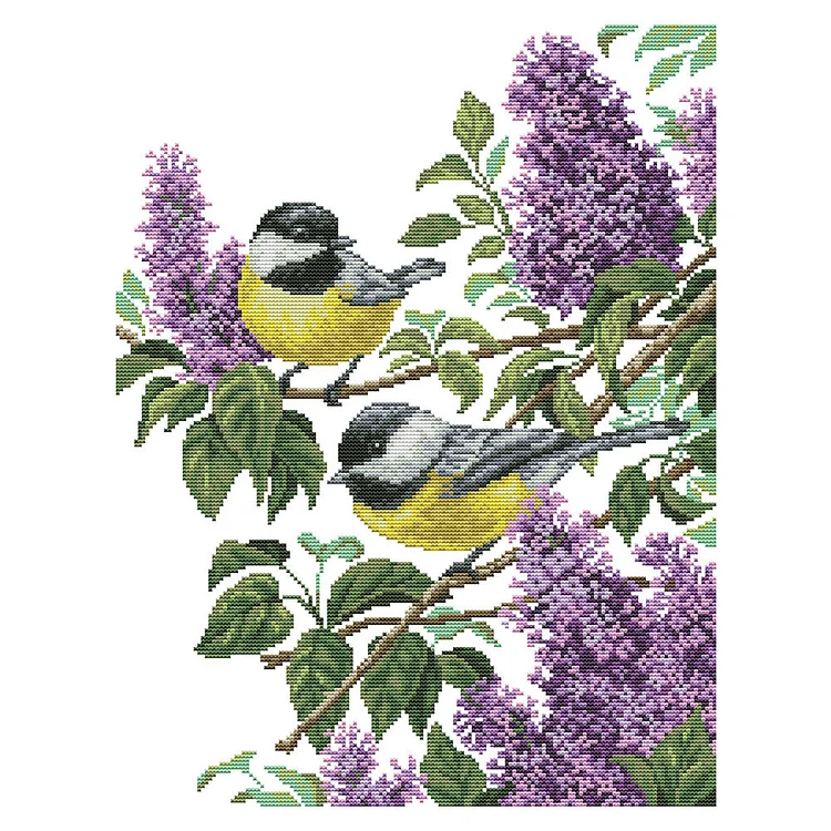 Two Birds 14CT Printed Cross Stitch Kits (46*37CM) fgoby