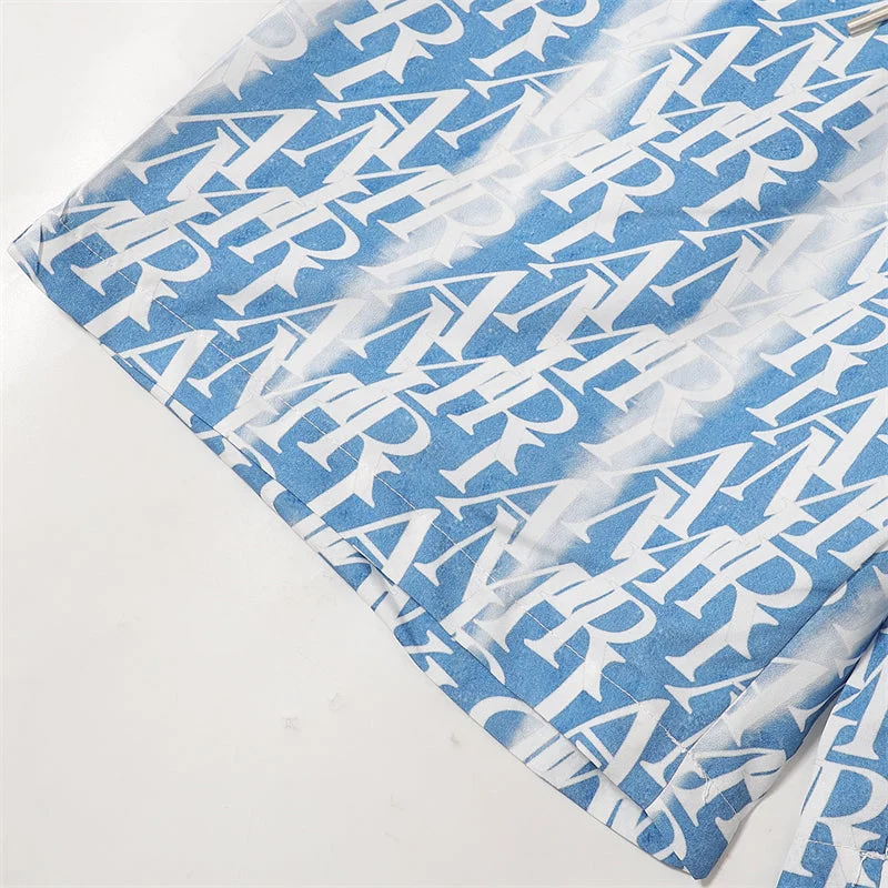 AMIRI 2023 new silk short-sleeved shirt