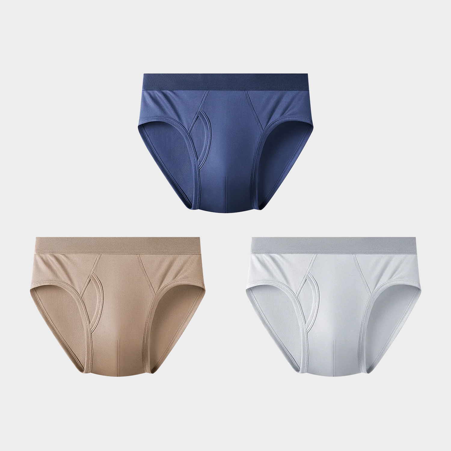 Men's 100% Silk Briefs Underwear Mid Waist 3-Pack REAL SILK LIFE