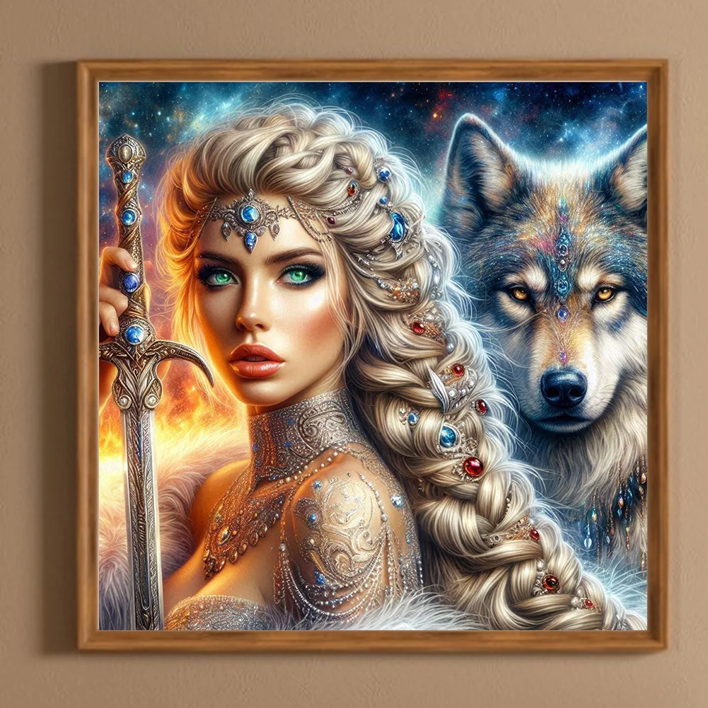 Diamond Painting - Full Round Drill - Beauty Wolf(Canvas|40*40cm)