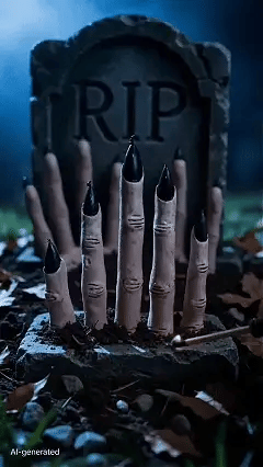 Creepy finger candles 5-piece Halloween candle set animated display