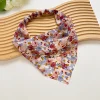 12PCS Floral Plain Polka Dot Triangle Scarf Hair Bands Set