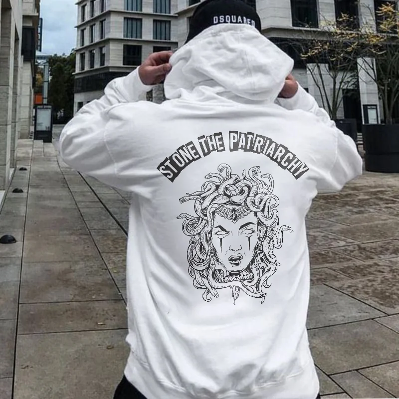 Stone The Patriarchy Medusa Printed Men's Hoodie -  