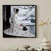 Snow Garden Kimono Lady Special Shaped 5D DIY Partial Drill Diamond Painting Kits for Adults Beginners Home Decor Diamonds Dots Gem Art Kits Diamond Art Kit 11.81 X11.81inch
